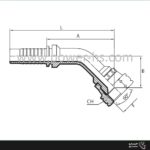 مهره دنباله نیم‌خم انگلیسی °45 BSP Female 60° Cone Elbow