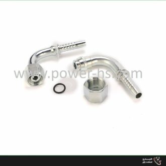 مهره دنباله خم آلمانی (Metric Female 24° Cone 90° Elbow) 